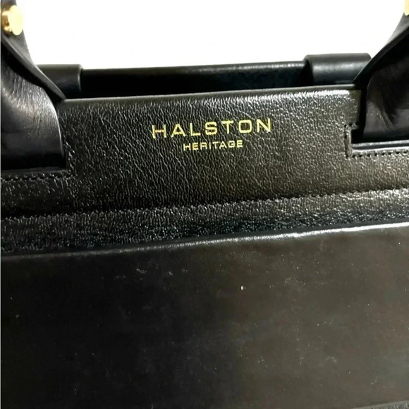 Halston Heritage black leather satchel handbag - Picture 12 of 12